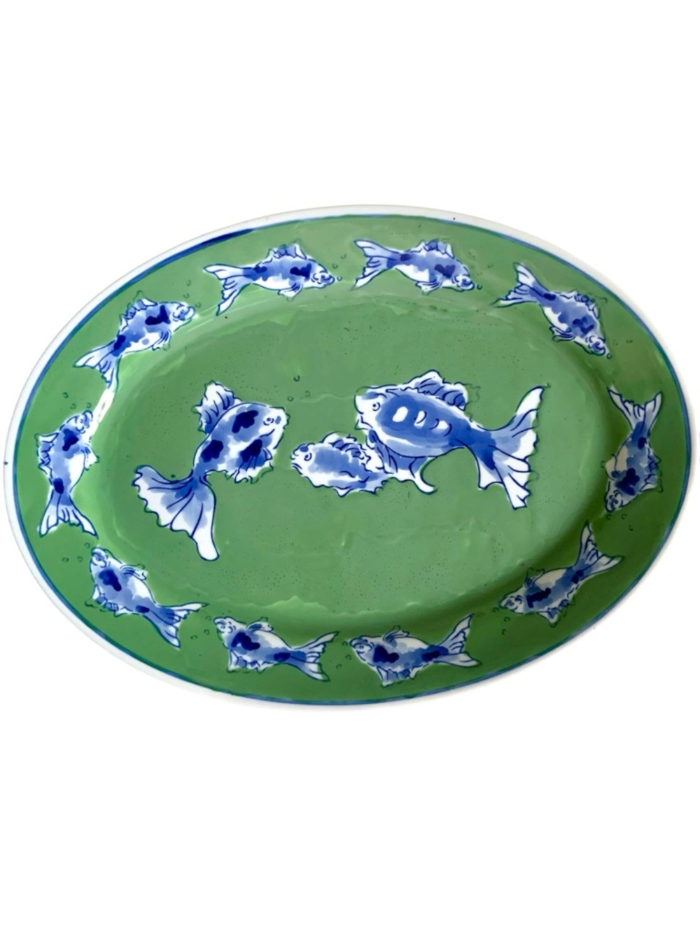 Vintage April Cornell fish platter